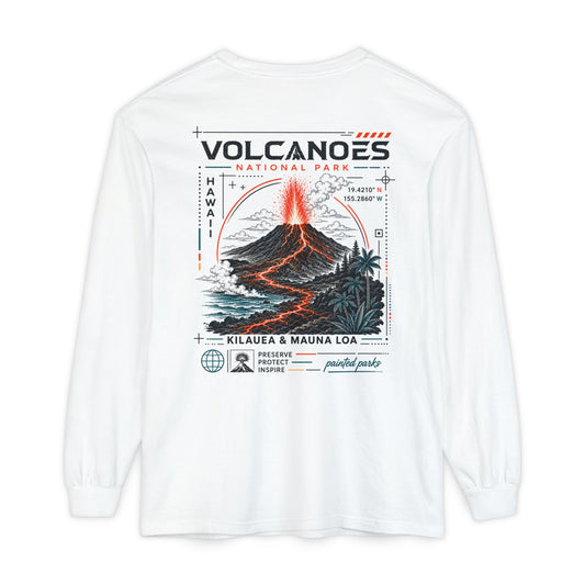 Volcanoes National Park Long Sleeve Tee — Kīlauea & Mauna Loa Graphic