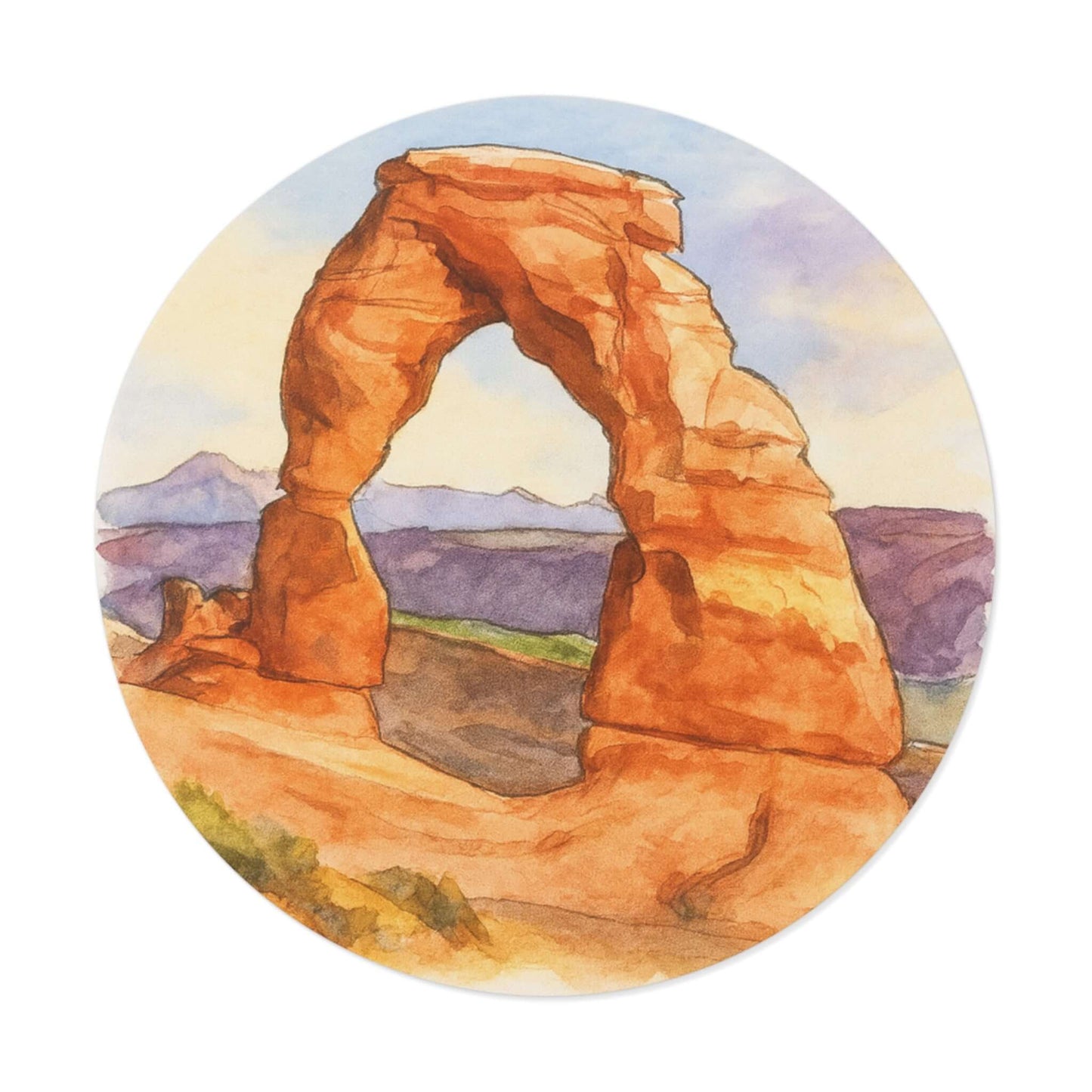 Arches National Park Round Vinyl Stickers | Painted Parks