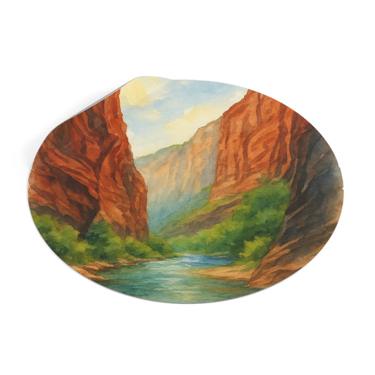 Zion National Park Round Vinyl Stickers | Painted Parks