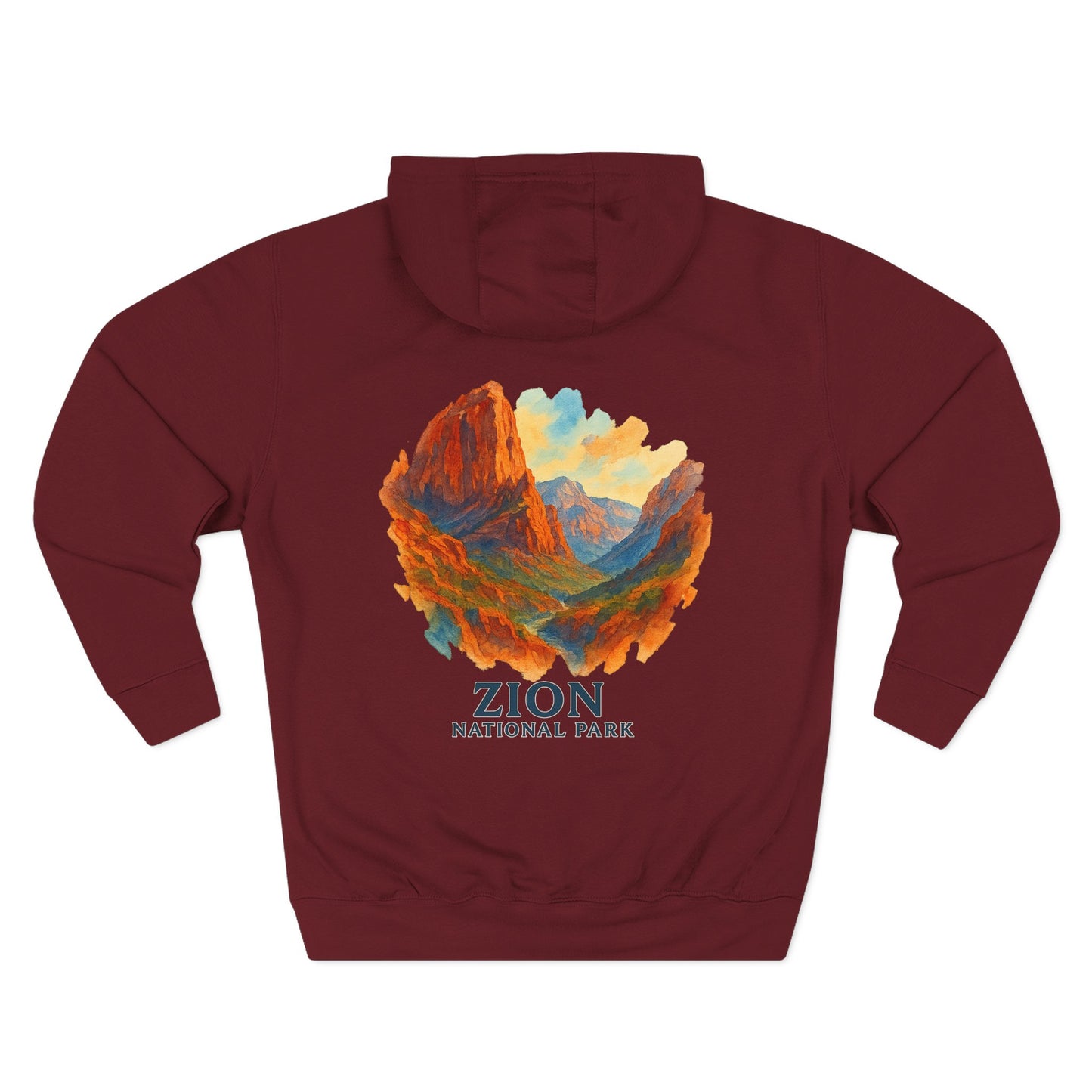 Zion National Park Watercolor Hoodie