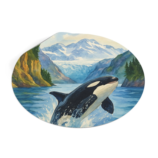 Kenai Fjords National Park Round Vinyl Stickers | Painted Parks