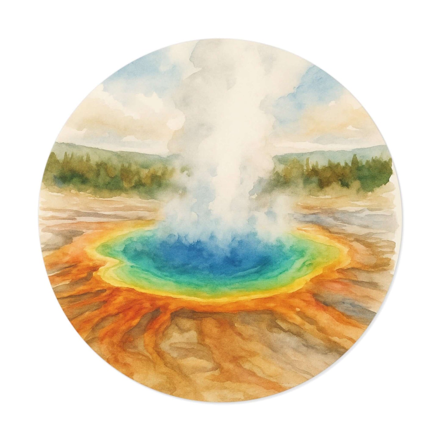 Yellowstone National Park Round Vinyl Stickers | Painted Parks
