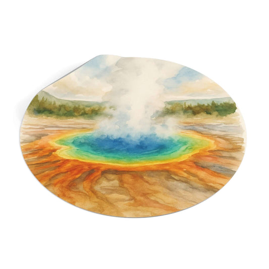 Yellowstone National Park Round Vinyl Stickers | Painted Parks
