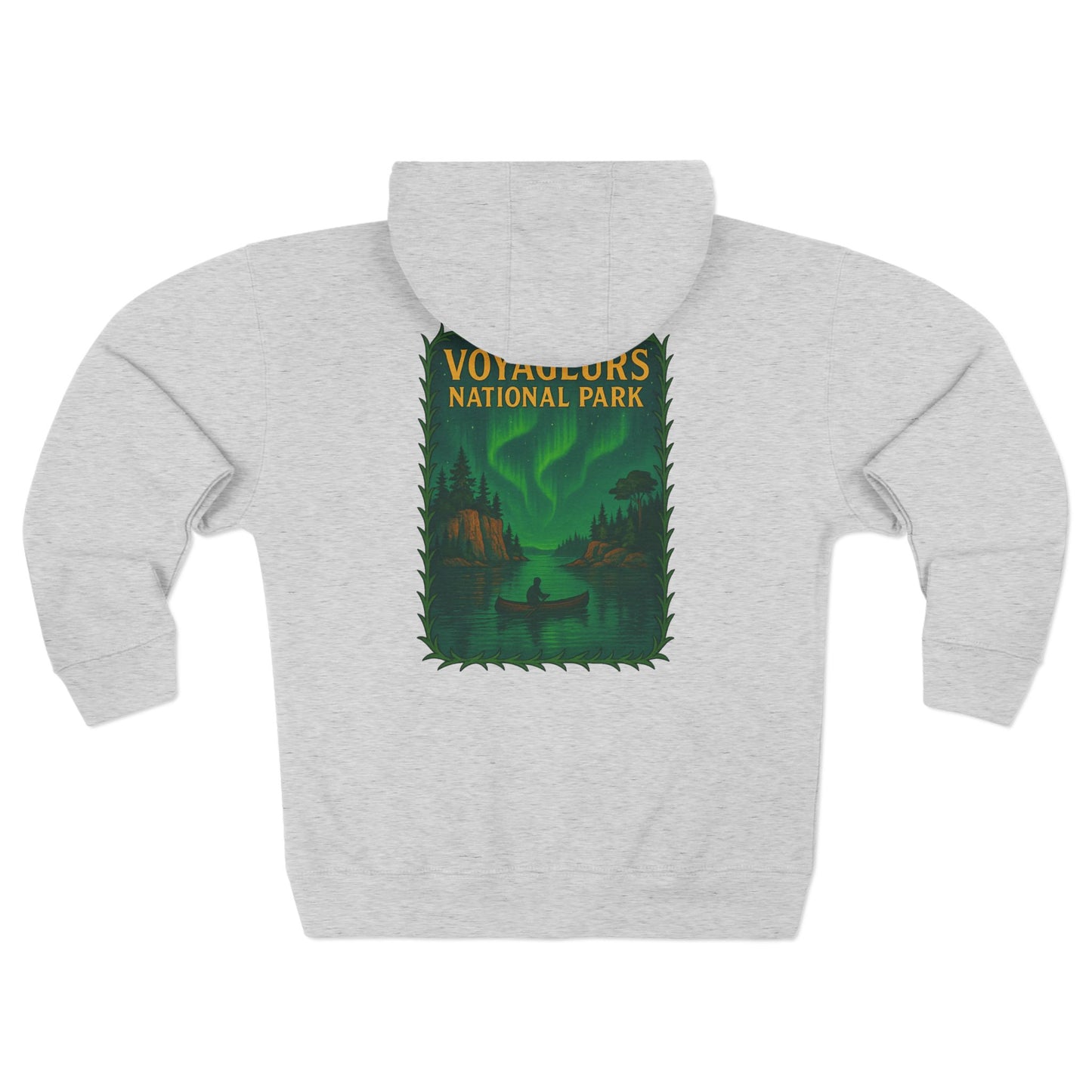 Voyageurs National Park Hoodie — Northern Lights Canoe Zip-Up