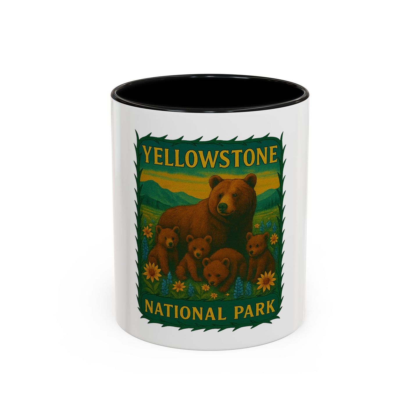Yellowstone National Park Quad Mom Bear Family Mug (11oz)