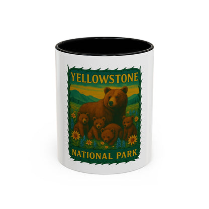Yellowstone National Park Quad Mom Bear Family Mug (11oz)