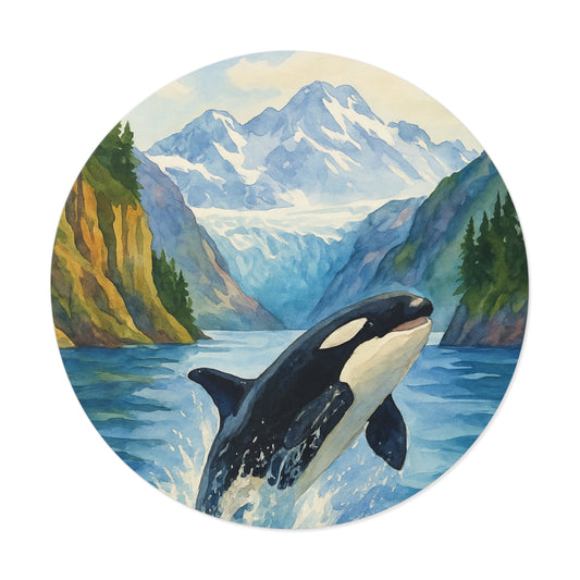 Kenai Fjords National Park Round Vinyl Stickers | Painted Parks