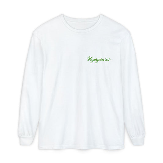 Voyageurs National Park Long Sleeve Tee — Northern Lights Canoe Graphic