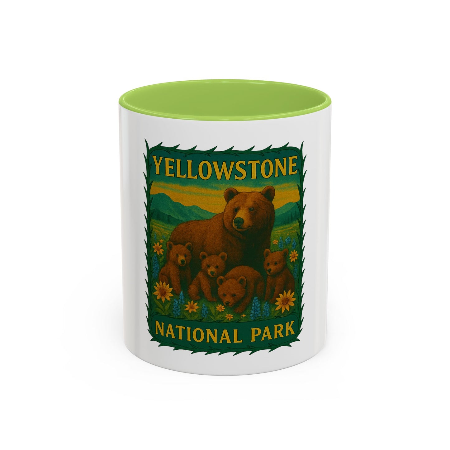 Yellowstone National Park Quad Mom Bear Family Mug (11oz)