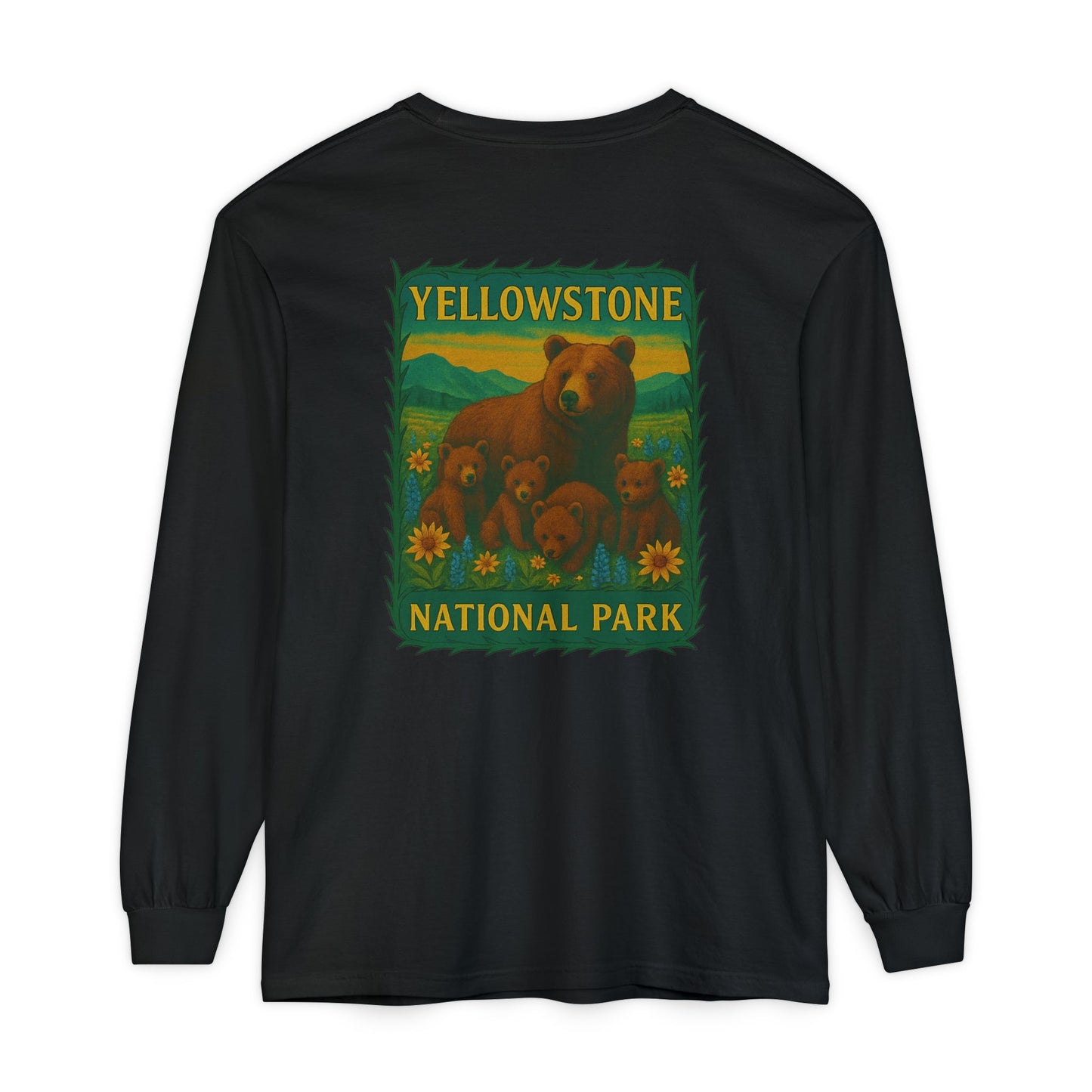 Yellowstone National Park Quad Bear Long Sleeve T-Shirt