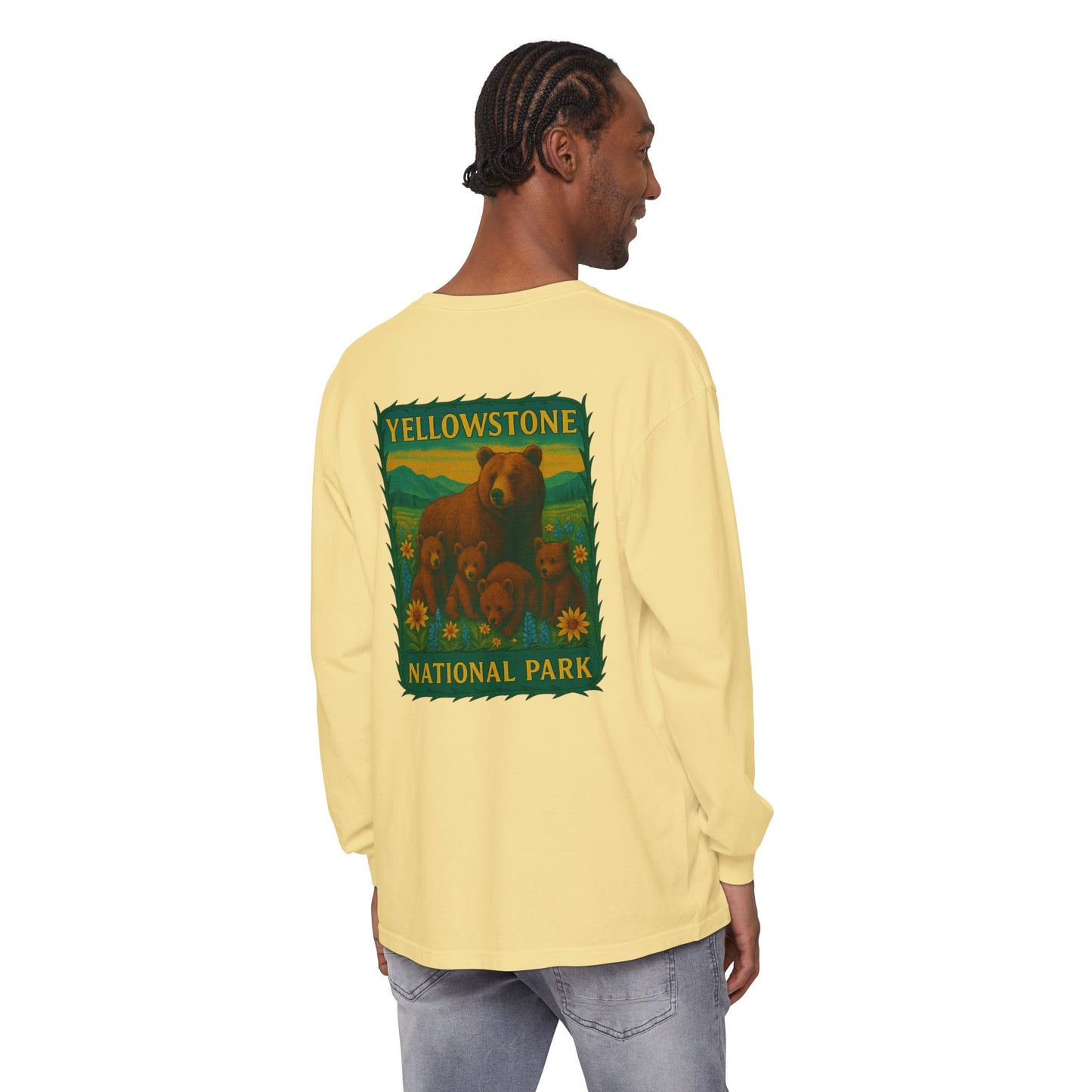Yellowstone National Park Quad Bear Long Sleeve T-Shirt