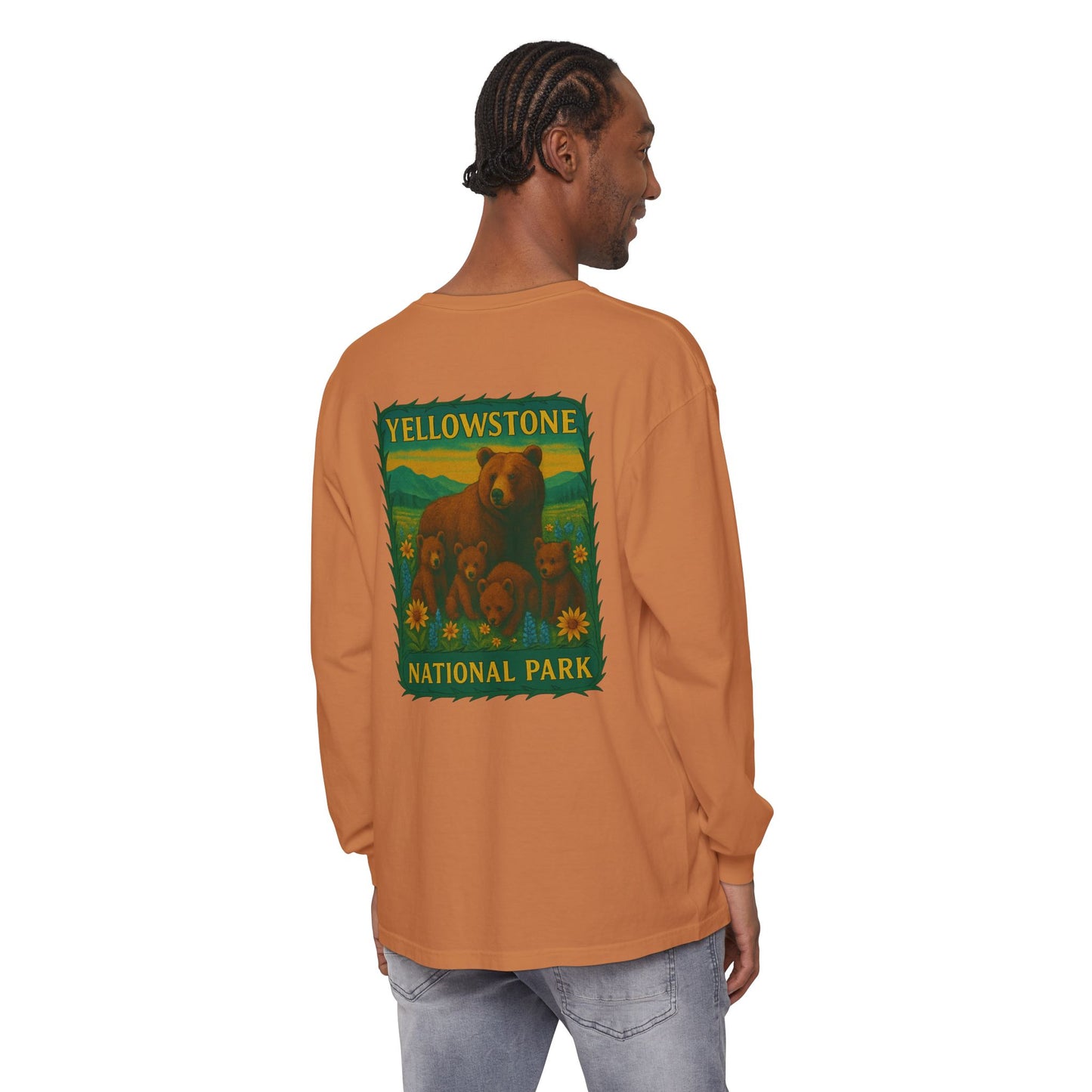 Yellowstone National Park Quad Bear Long Sleeve T-Shirt