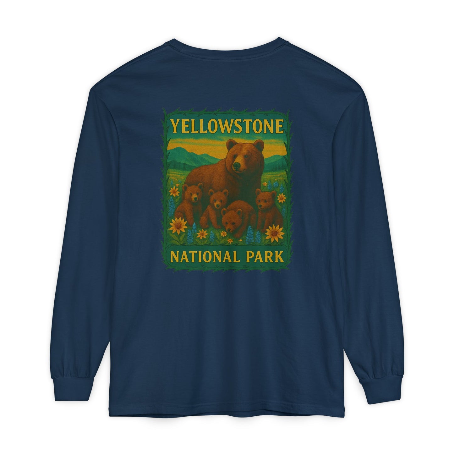 Yellowstone National Park Quad Bear Long Sleeve T-Shirt
