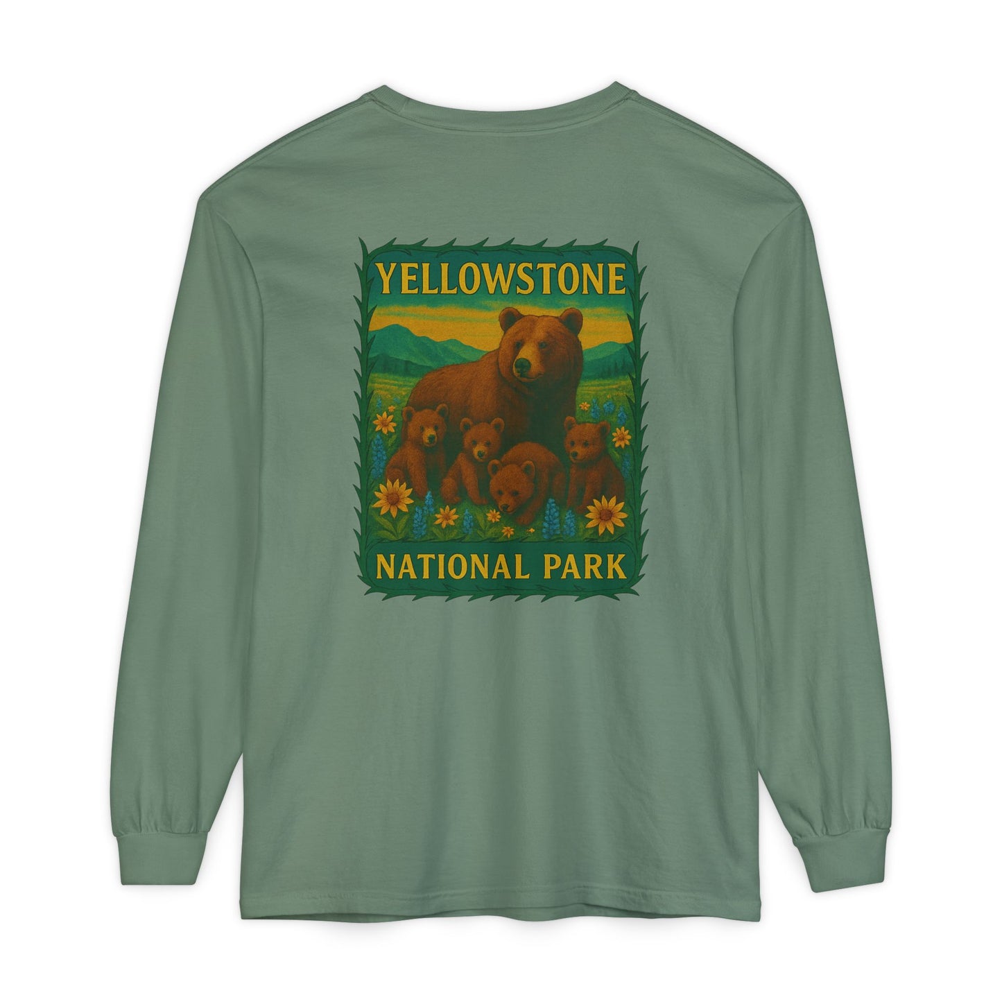 Yellowstone National Park Quad Bear Long Sleeve T-Shirt