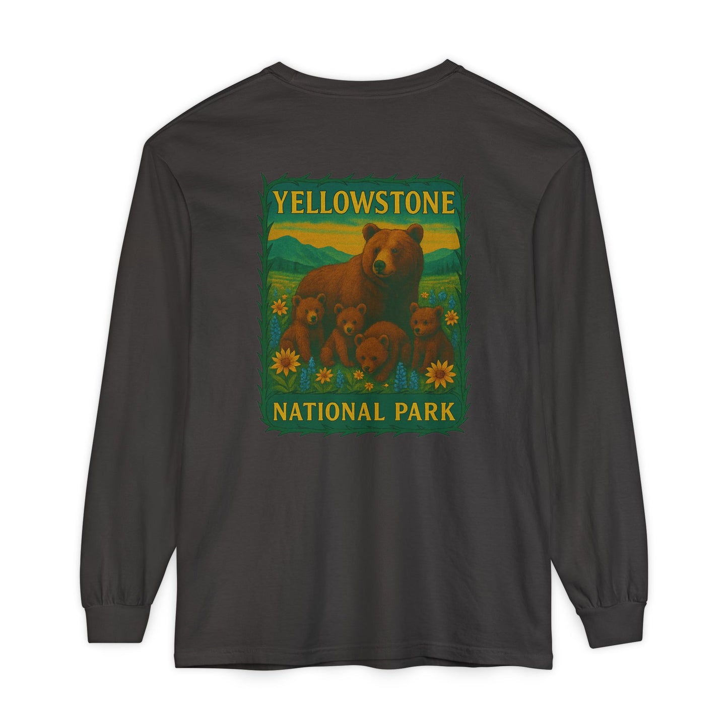 Yellowstone National Park Quad Bear Long Sleeve T-Shirt