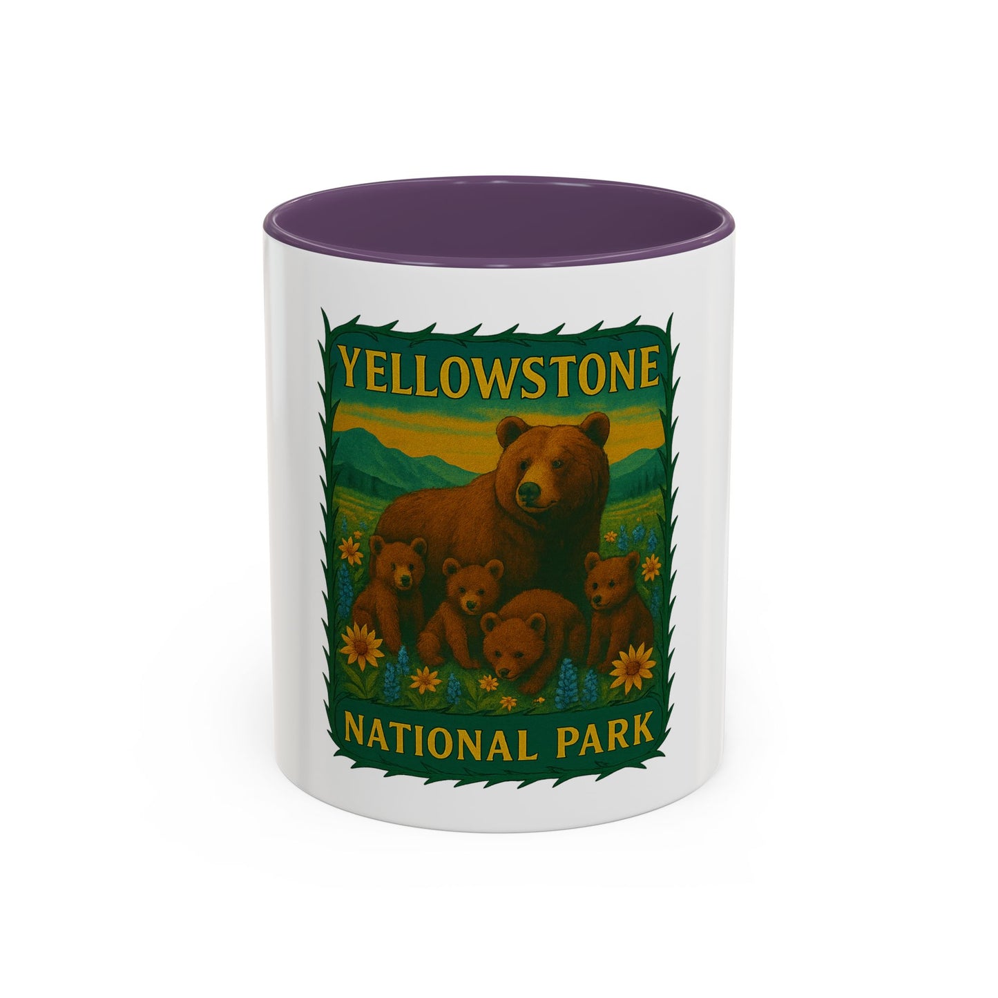 Yellowstone National Park Quad Mom Bear Family Mug (11oz)