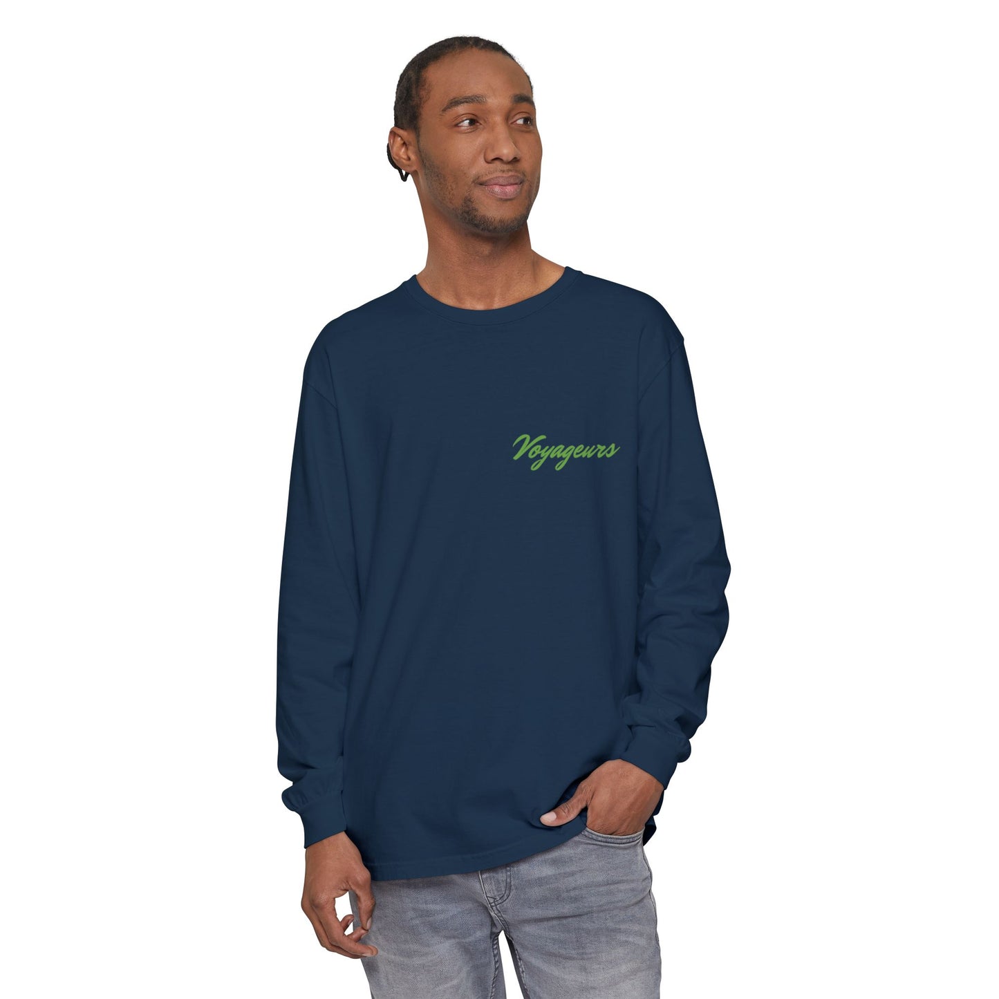 Voyageurs National Park Long Sleeve Tee — Northern Lights Canoe Graphic