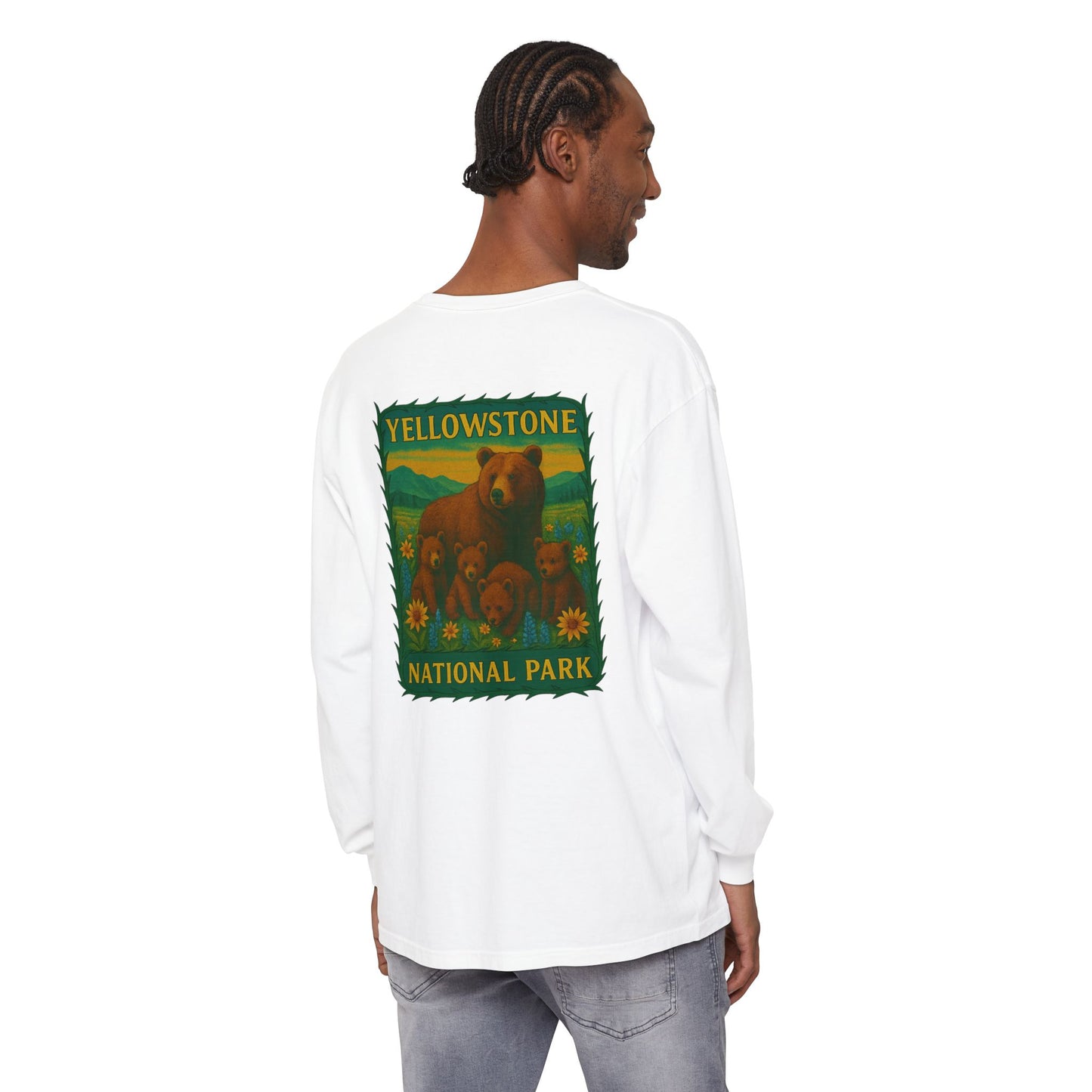 Yellowstone National Park Quad Bear Long Sleeve T-Shirt