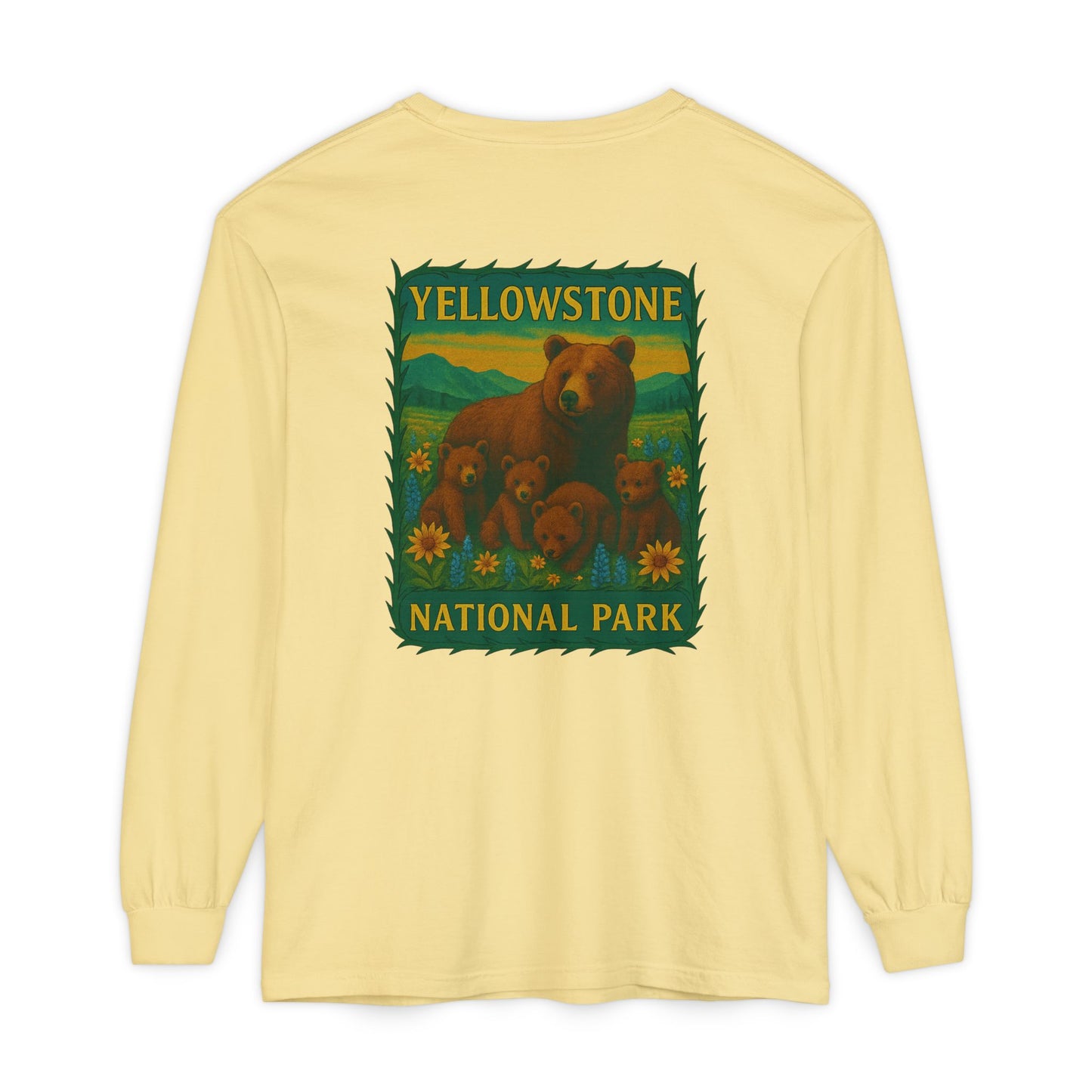 Yellowstone National Park Quad Bear Long Sleeve T-Shirt