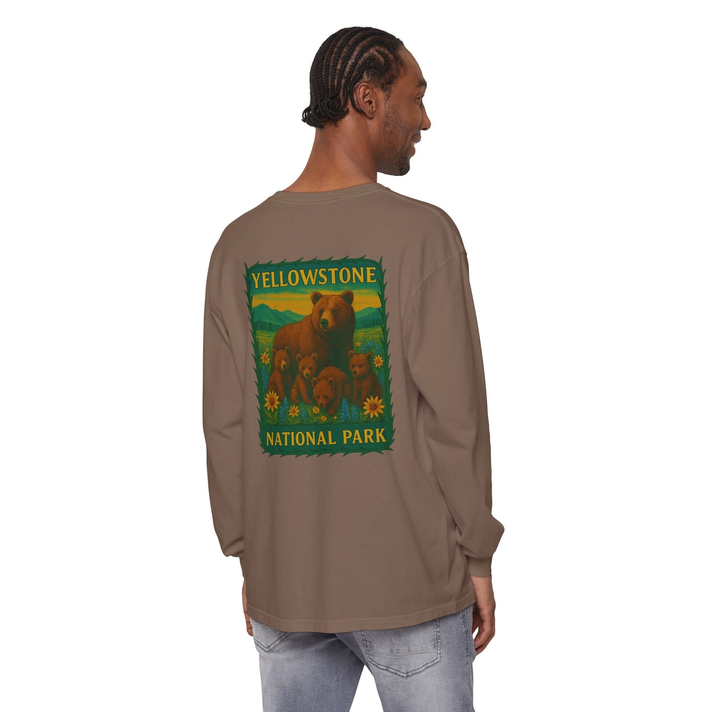 Yellowstone National Park Quad Bear Long Sleeve T-Shirt