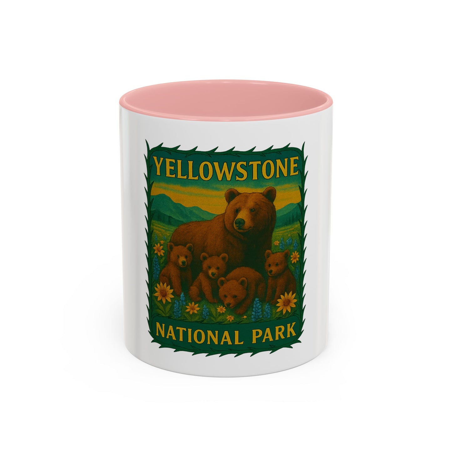 Yellowstone National Park Quad Mom Bear Family Mug (11oz)