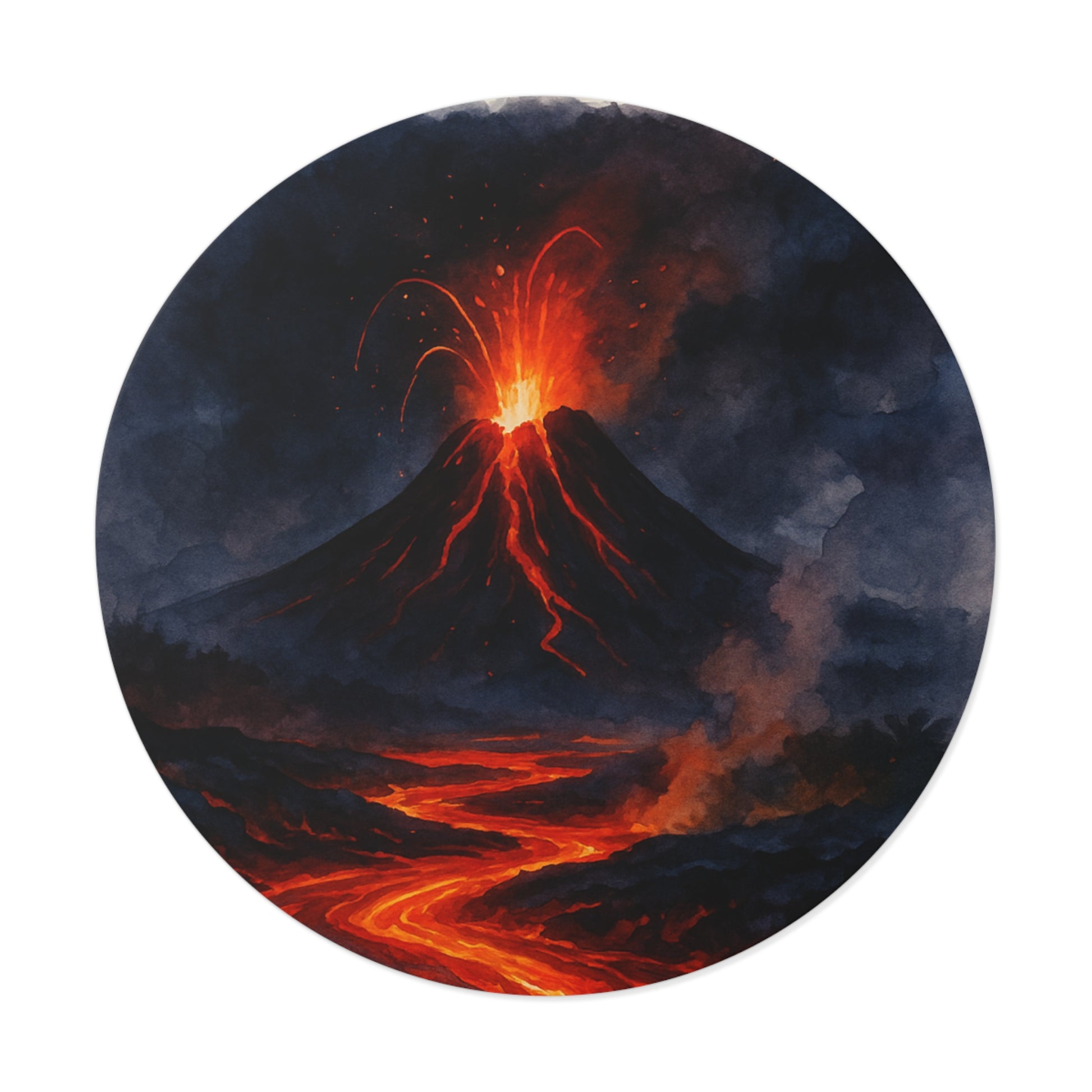 Volcanoes National Park Round Vinyl Stickers | Painted Parks