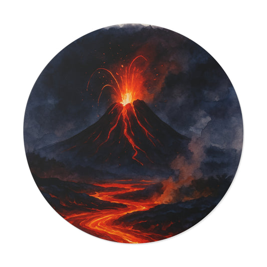Volcanoes National Park Round Vinyl Stickers | Painted Parks