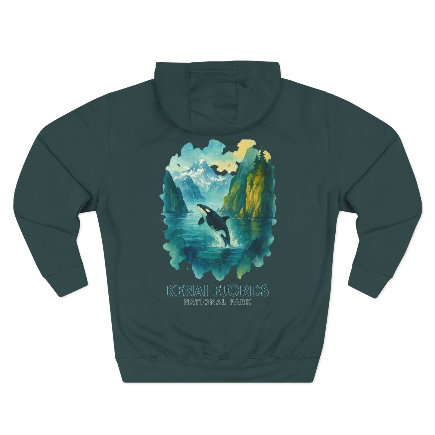 Kenai Fjords National Park Watercolor Hoodie