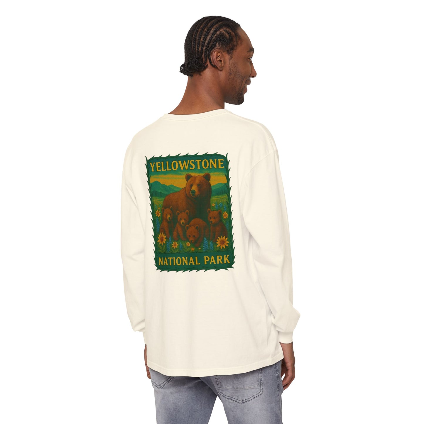 Yellowstone National Park Quad Bear Long Sleeve T-Shirt