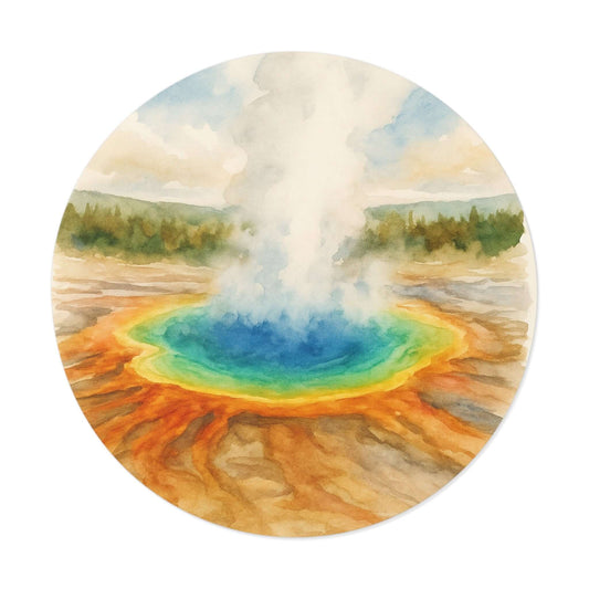Yellowstone National Park Round Vinyl Stickers | Painted Parks