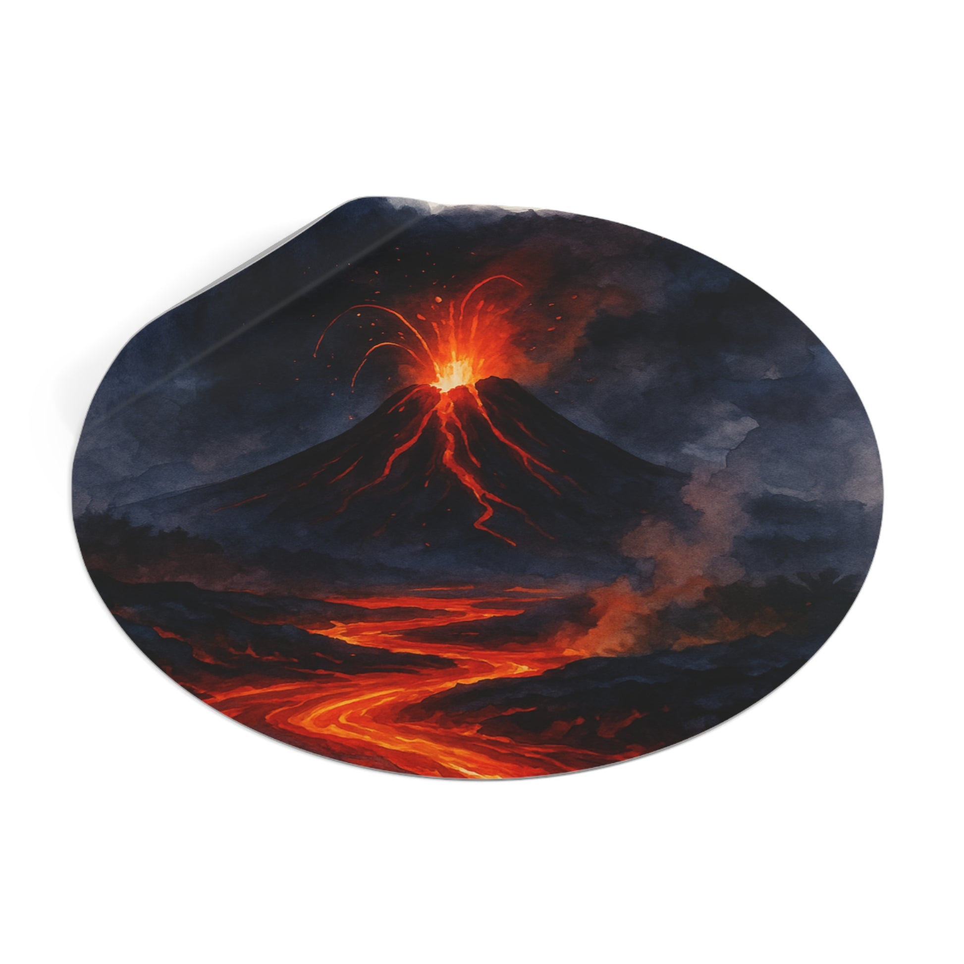 Volcanoes National Park Round Vinyl Stickers | Painted Parks