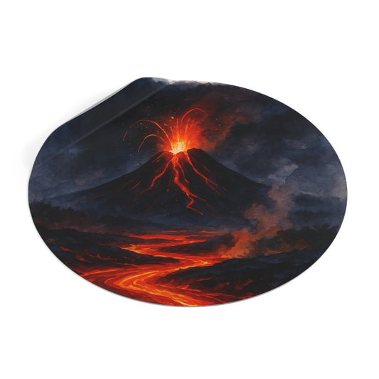 Volcanoes National Park Round Vinyl Stickers | Painted Parks