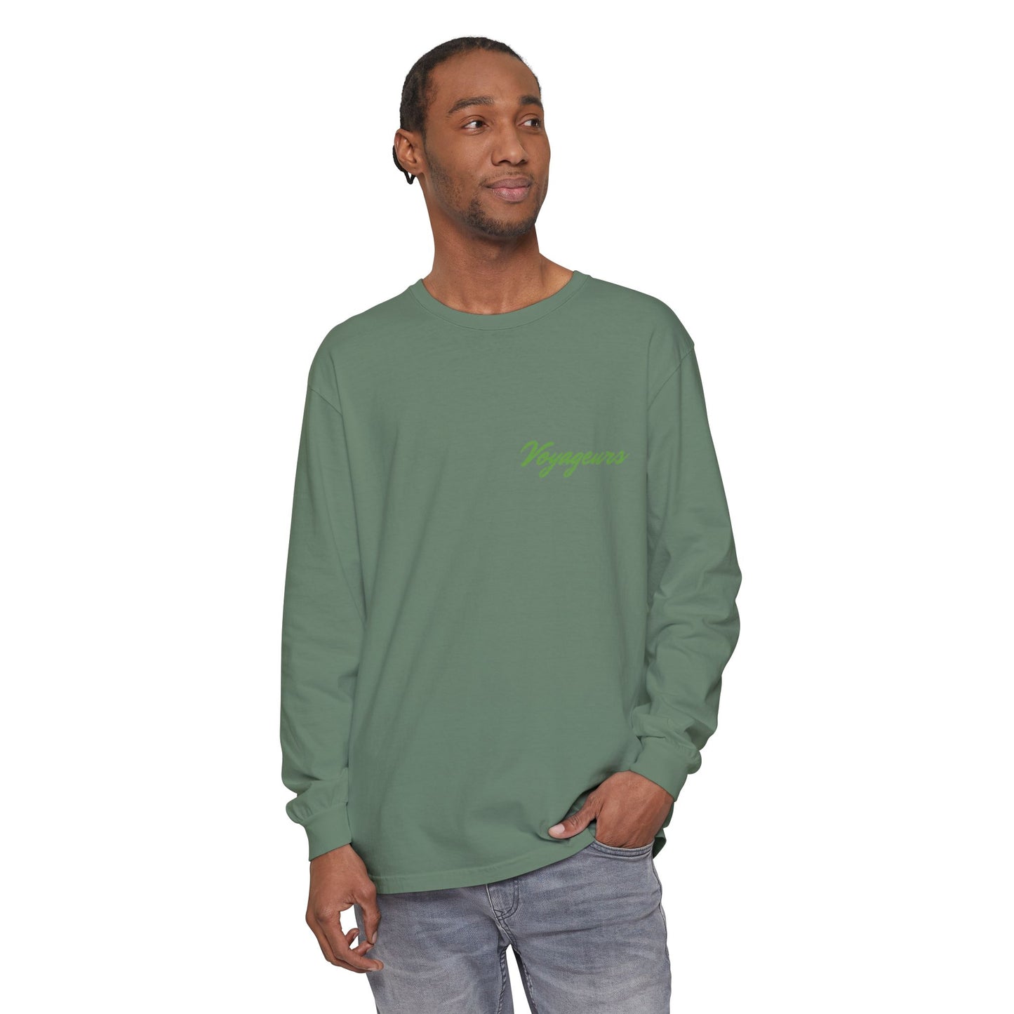Voyageurs National Park Long Sleeve Tee — Northern Lights Canoe Graphic