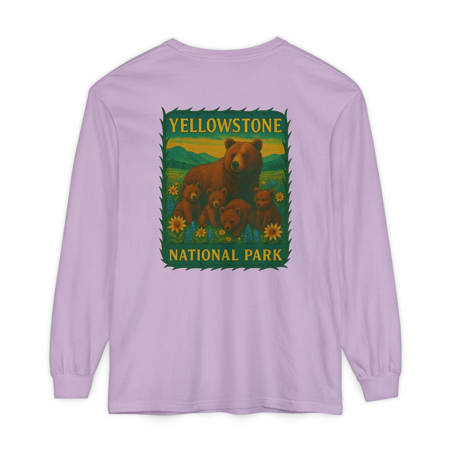 Yellowstone National Park Quad Bear Long Sleeve T-Shirt