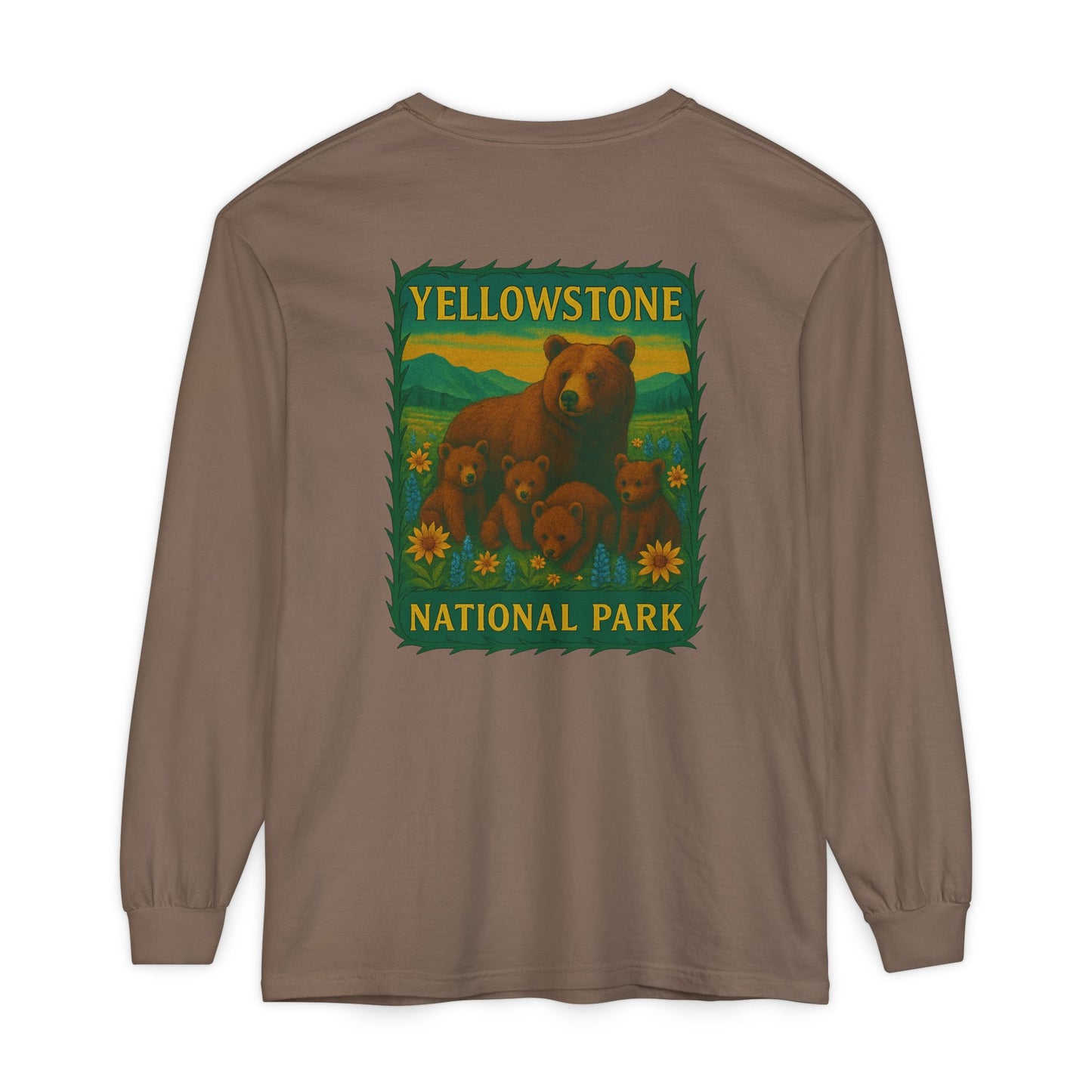 Yellowstone National Park Quad Bear Long Sleeve T-Shirt