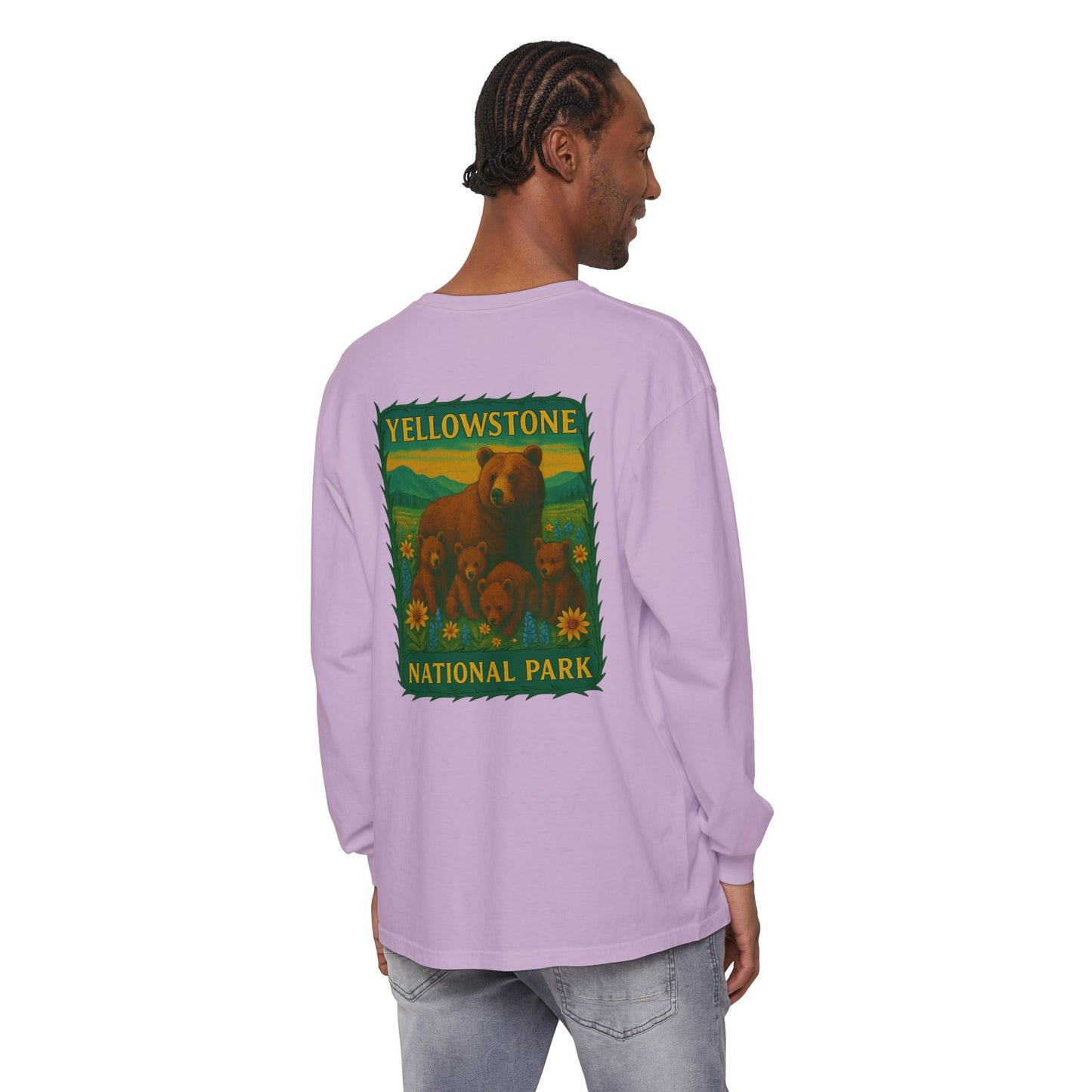 Yellowstone National Park Quad Bear Long Sleeve T-Shirt