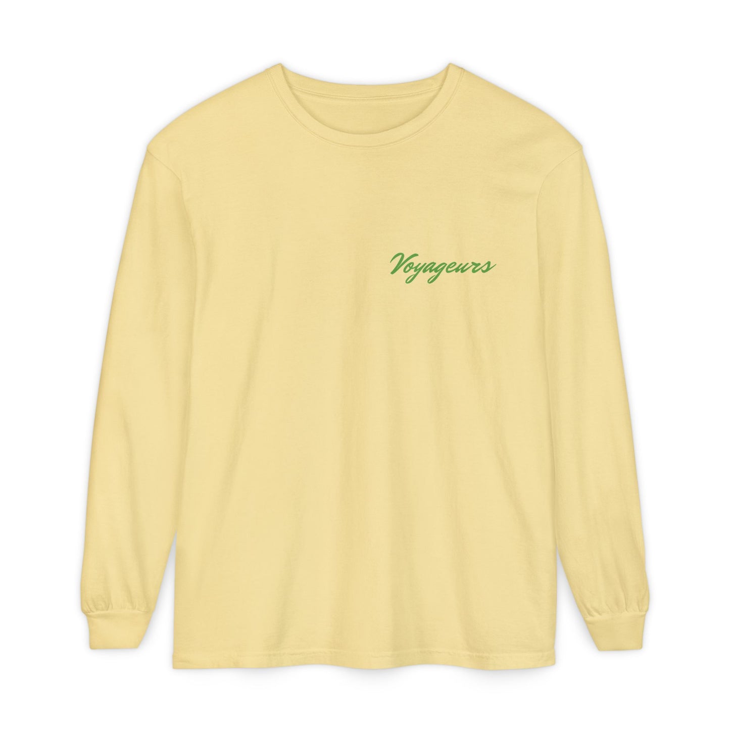 Voyageurs National Park Long Sleeve Tee — Northern Lights Canoe Graphic