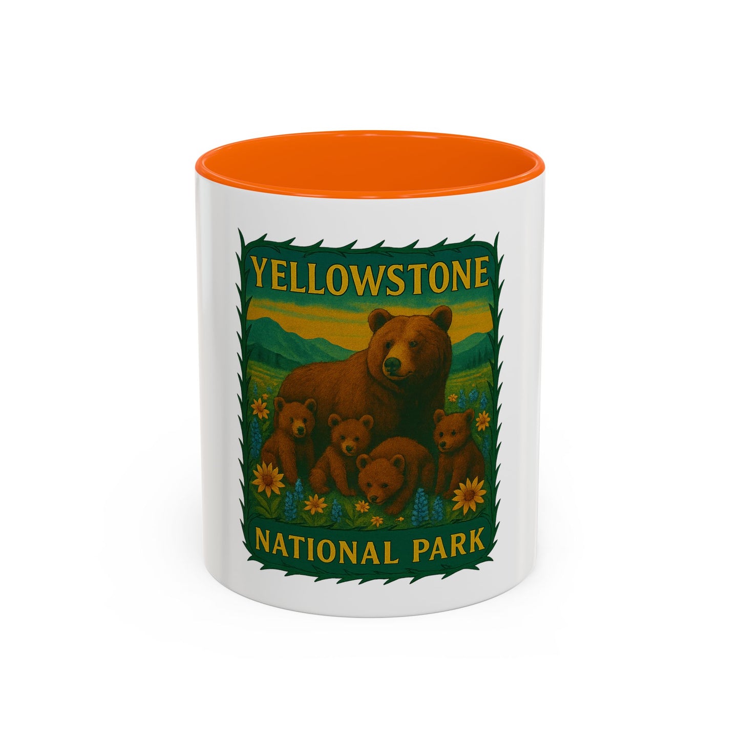 Yellowstone National Park Quad Mom Bear Family Mug (11oz)