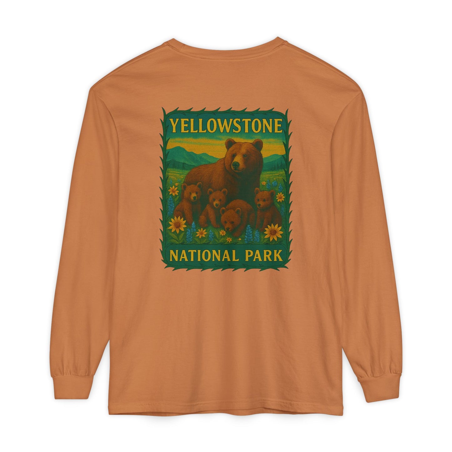 Yellowstone National Park Quad Bear Long Sleeve T-Shirt