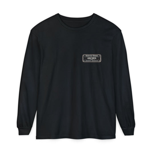 Arches National Park cyber punk Long Sleeve T-Shirt