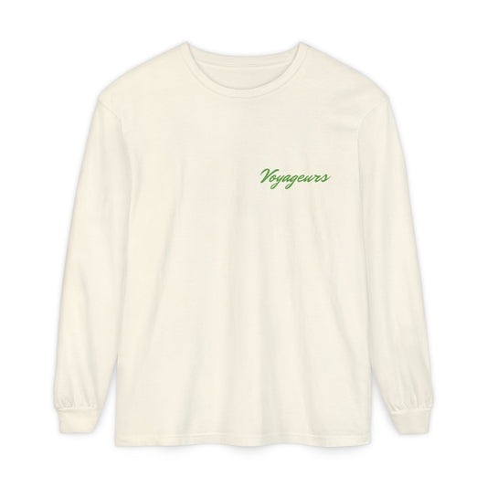 Voyageurs National Park Long Sleeve Tee — Northern Lights Canoe Graphic