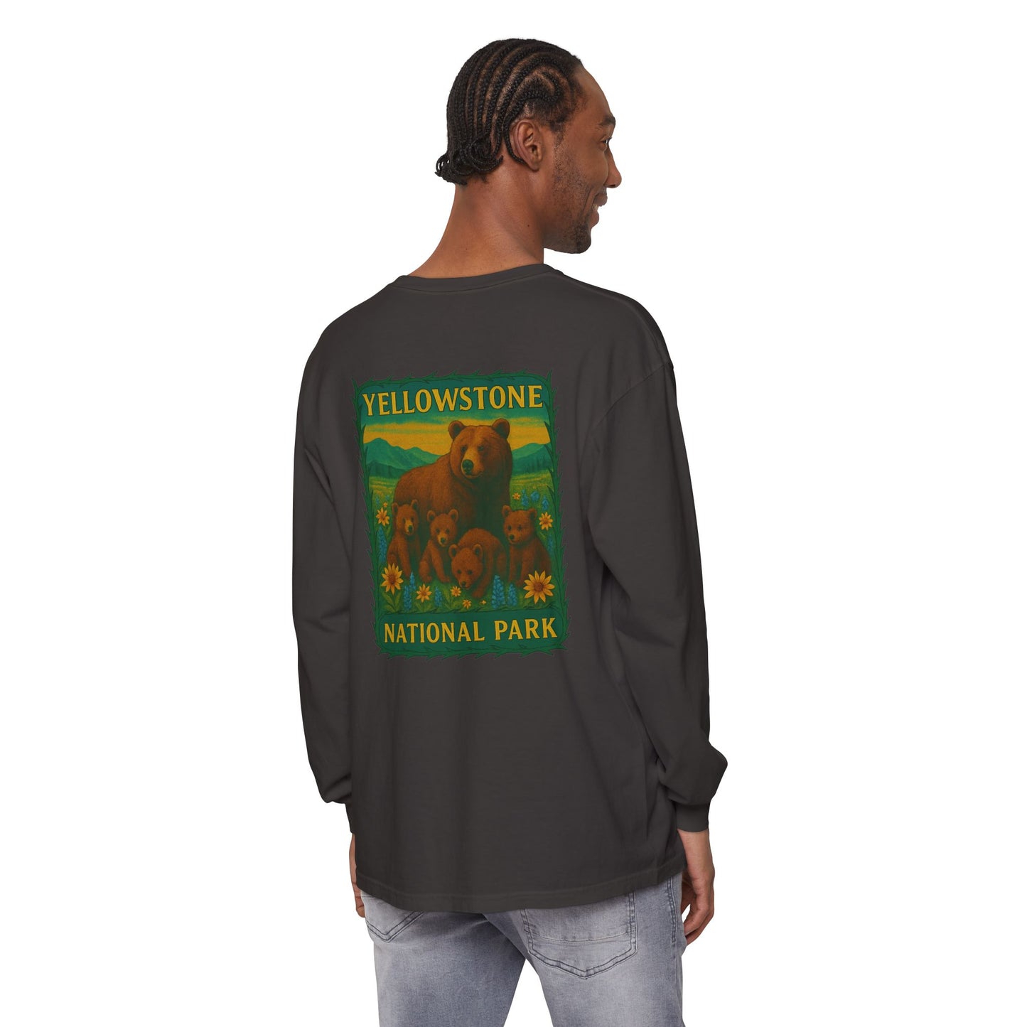 Yellowstone National Park Quad Bear Long Sleeve T-Shirt